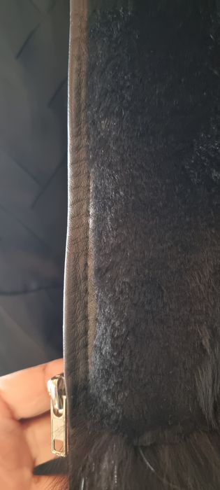 Дамски елек естествена кожа с естествен косъм