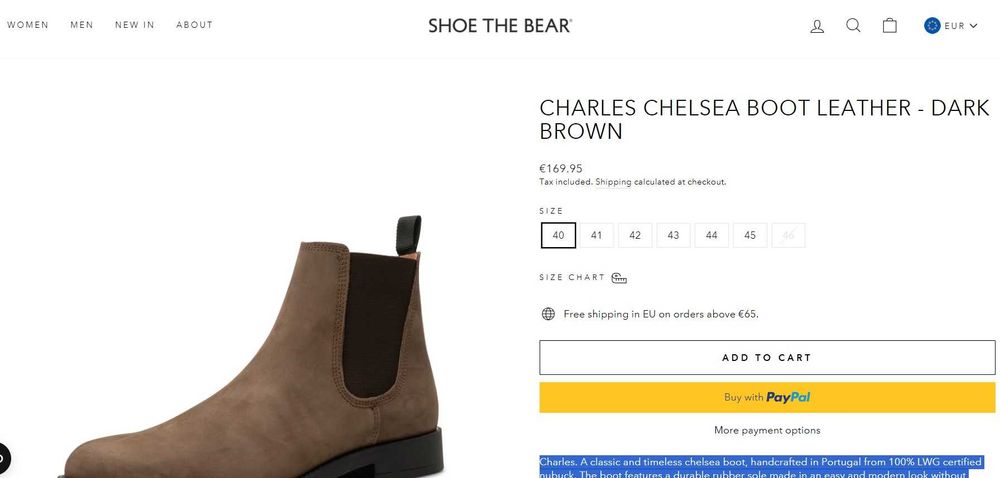 Ghete chelsea 42 plain toe Shoe The Bear NOI piele naturala moale