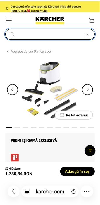 Karcher SC4 Deluxe – Aparat de curățat cu abur, NOU, sigilat