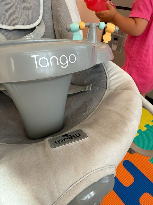 Електрическа бебешка люлка-шезлонг Lorelli - Tango, Cool grey stars