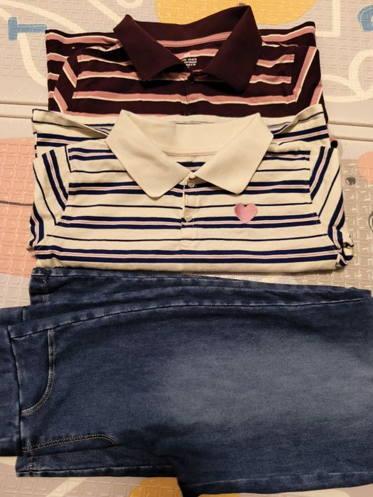 Lot fetiță 8 ani H&M blugi și bluze polo