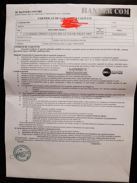 Multifunctionala Epson 141150 , 3 ani garantie