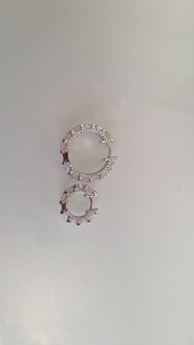 Позлатени сребърни обеци с мойсанит