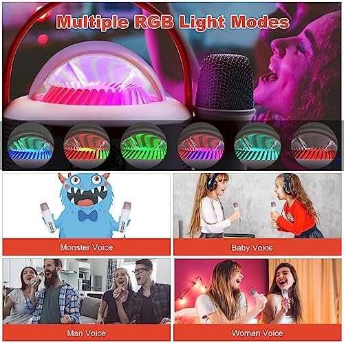 Нова Bluetooth караоке машина с два безжични микрофона, мощен високоговорител, вход за AUX и TF карт