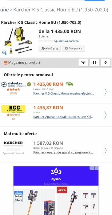 Karcher K5, cel mai mic pret din Romania