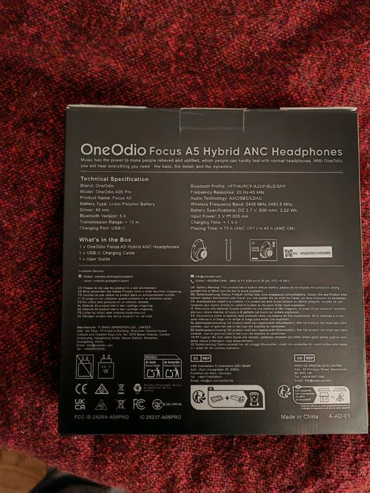 Безжични слушалки  Focus A5  (ultra long battery life)