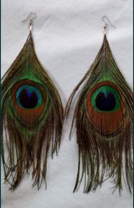 Обеци със античен ефект-Паунови обеци-Капковиден сет-8е-20е