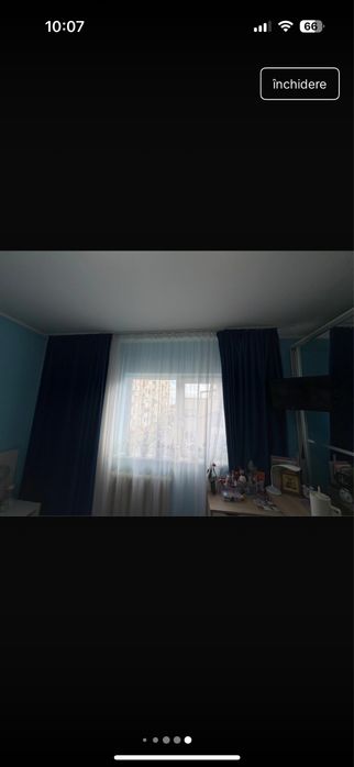 Perdea+2 draperii albastru electric