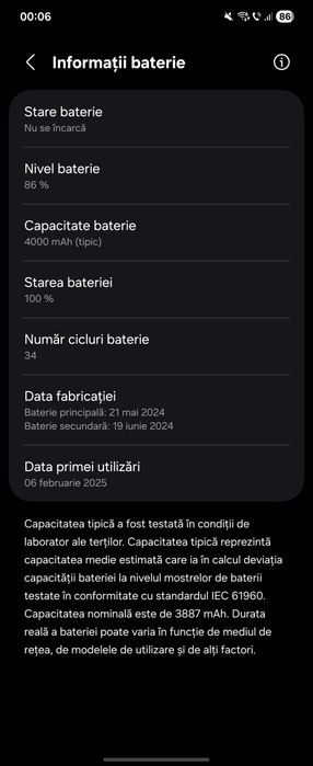 Vand/Schimb Samsung Z Flip 6 256GB Baterie 100% NOU