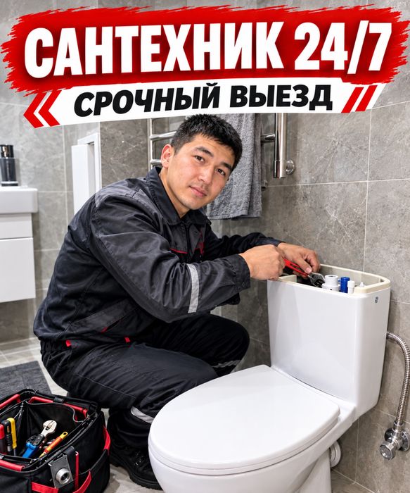 Сантехник Алматы 24/7 срочный выезд прочитка канализации засор крот