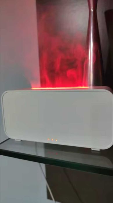 Арома дифузор / въздушен овлажнител „пламък“ – бял, ултразвуков