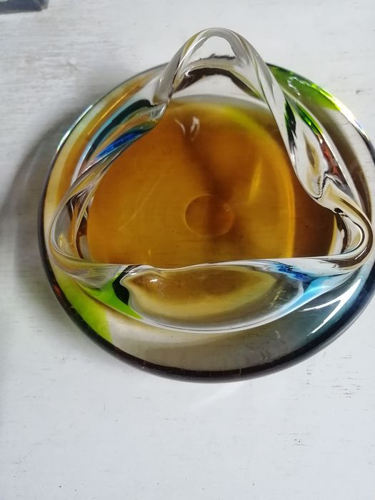 Пепельница. Чешское стекло.