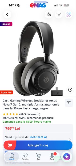 Casti gaming Steelseries Arctis Nova 7 noi