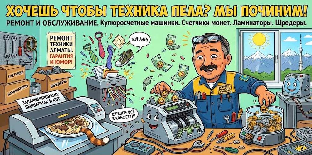 Ремонт и обслуживание купюросчётных машинок, ламинаторов, шредеров