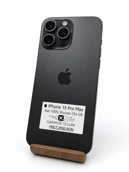 iPhone 15 Pro Max Black 256GB /Garantie 24 luni/Factura/Rate/ Avans 0