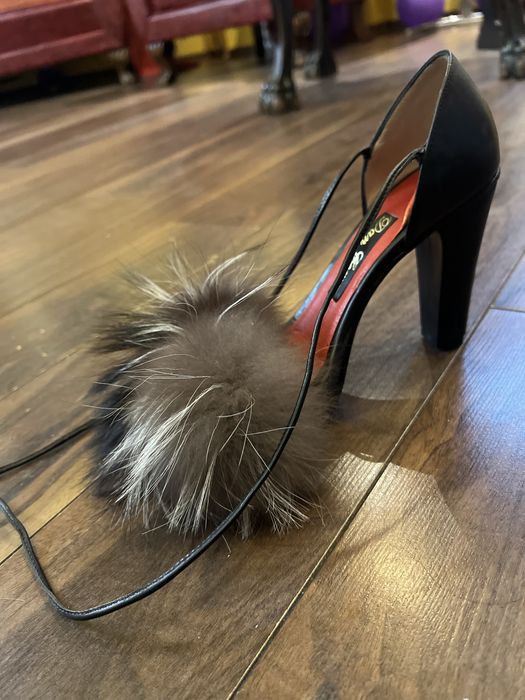 Sandale cu toc blana naturala Dan Coma