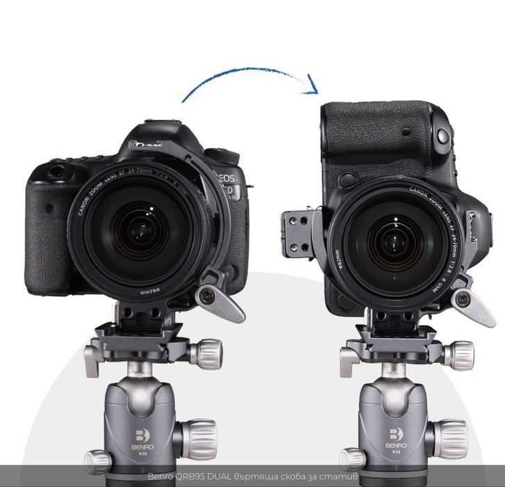 Продавам BENRO QRB95 DUAL въртяща скоба за статив за фотоапарат
