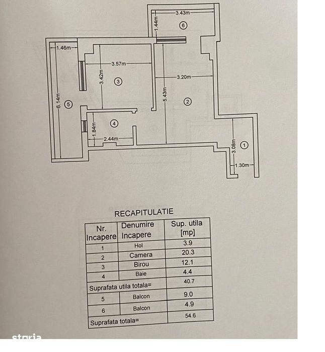 Bucium - Lidl, 2 camere, bloc 2022, etaj 4/8, 54 mp