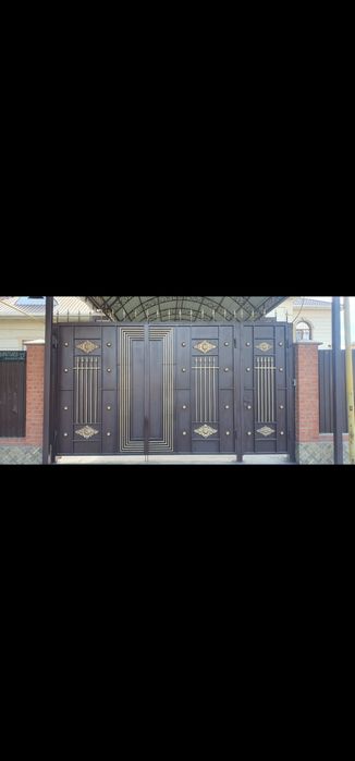 Покраска вороты, навесы, перила