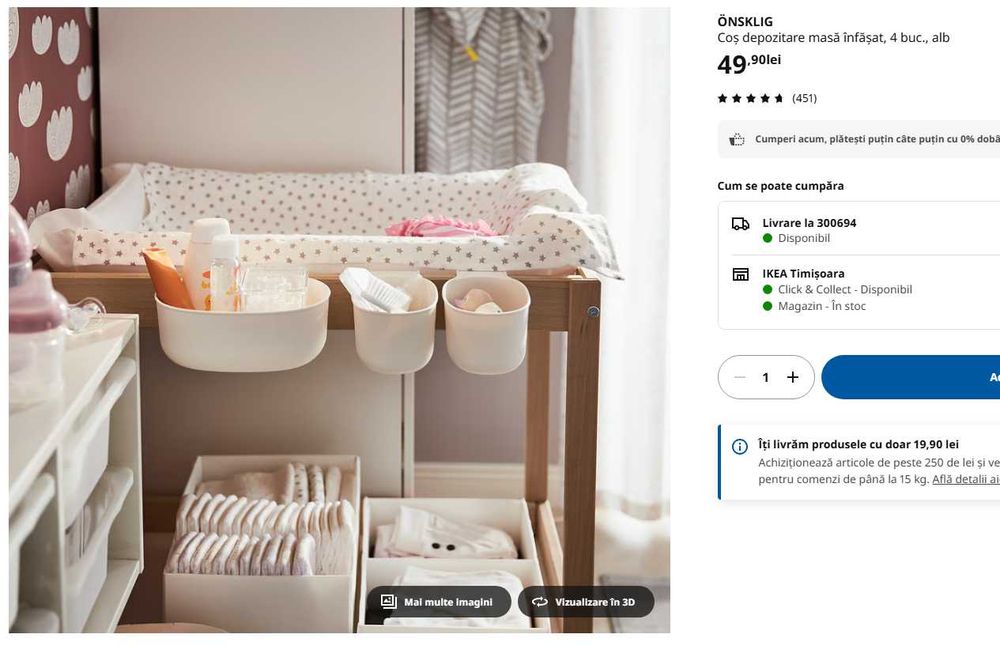 vand masa de infasat plus saltea si accesorii