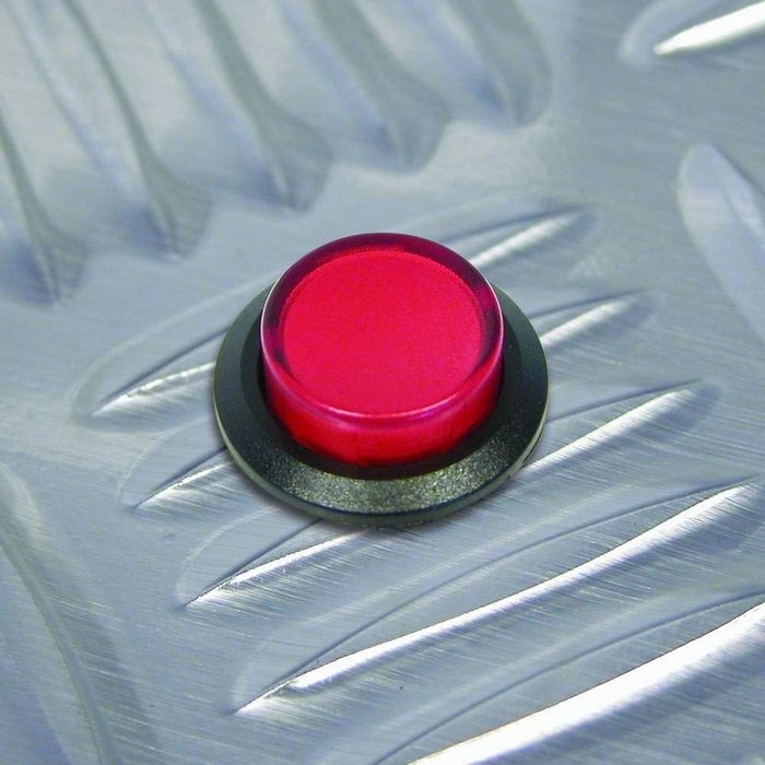 Intrerupator auto Carpoint 12V 20A rotund diametru 16,10mm, buton cu revenire, rosu