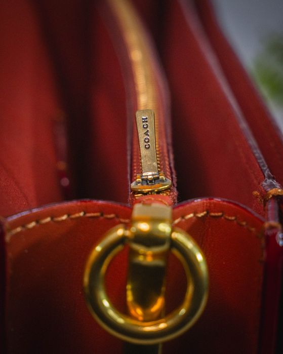 Coach Нова Оригинална Дамска Чанта Естествена Кожа Пълен Комплект