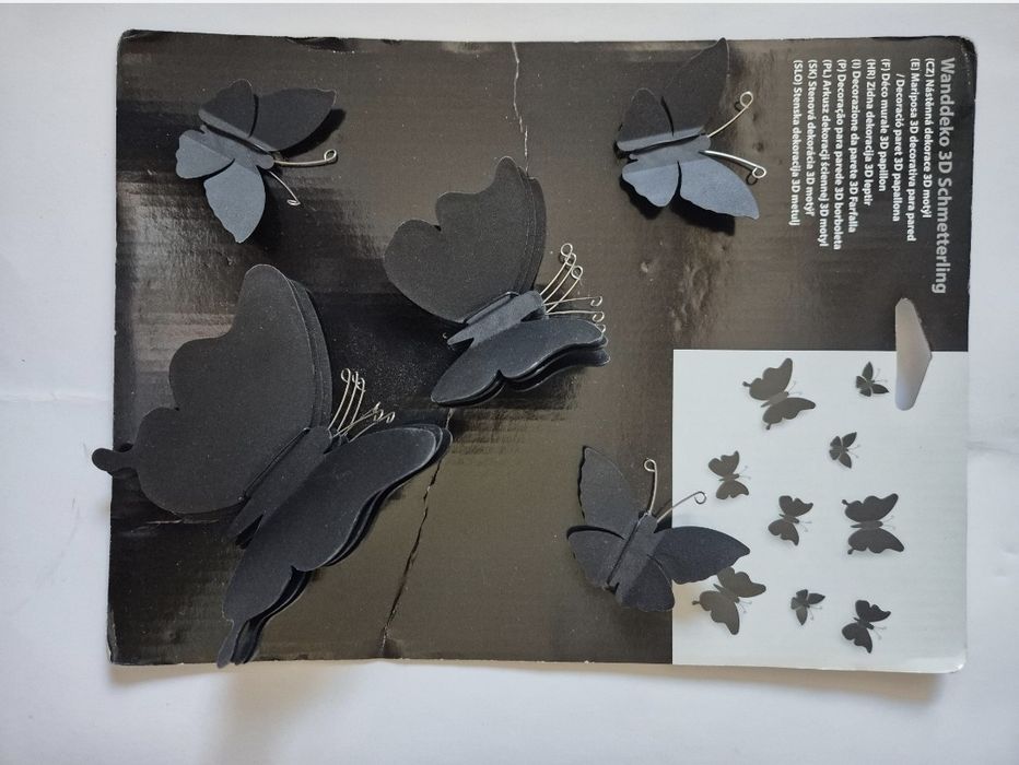 Fluturi decorativi care se lipesc, rezistenti din plastic