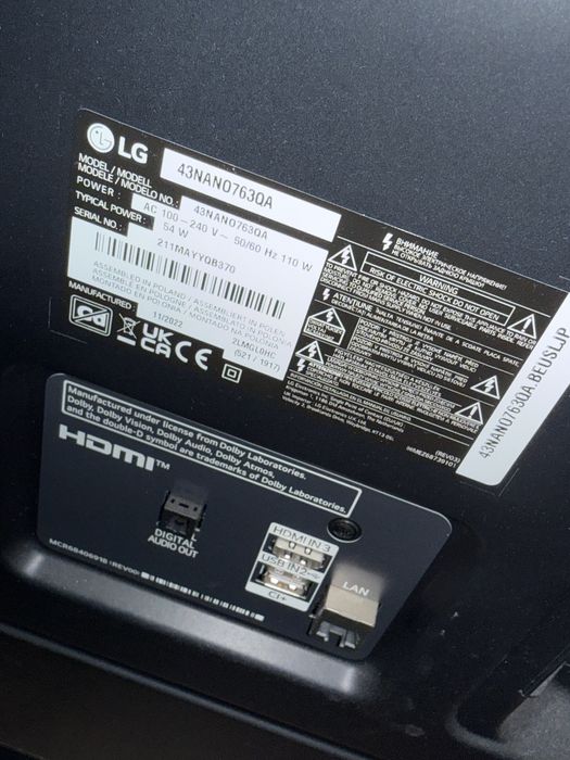 LG 43NANO763QA – 43 инча” NanoCell 4K Smart TV - ОТЛИЧЕН