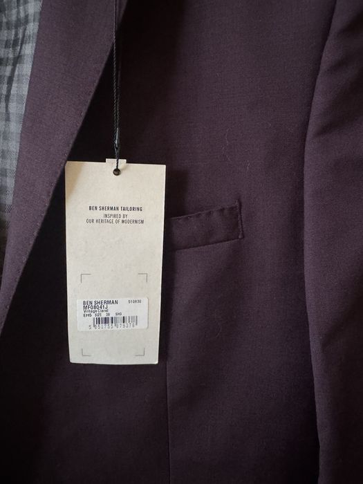 Чисто ново мъжко лилаво сако Ben Sherman, размер S, с етикет