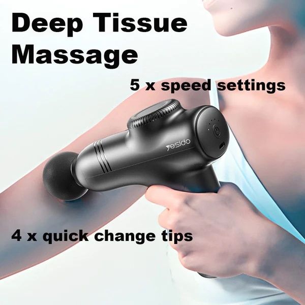 Массажный пистолет Yesido MG01 – компактный массажер с 5 режимами