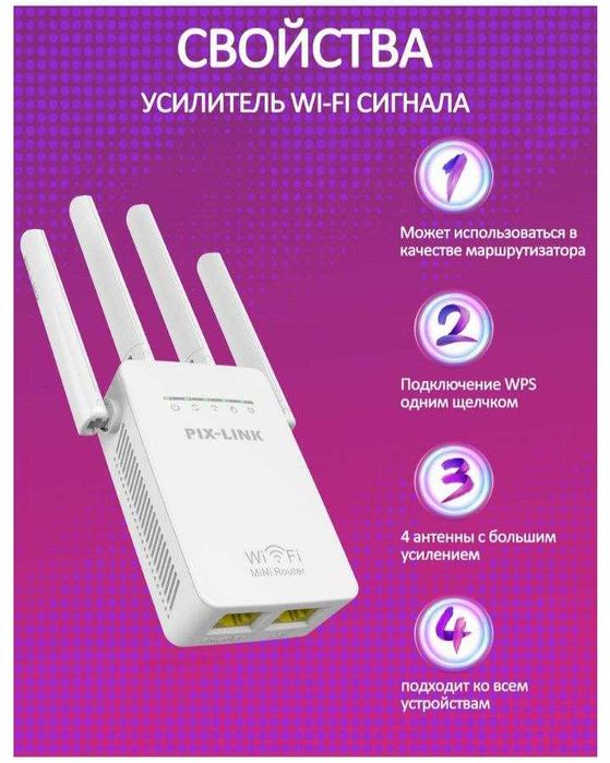 Продается усилитель Wi-Fi сигнала PIX-LINK.