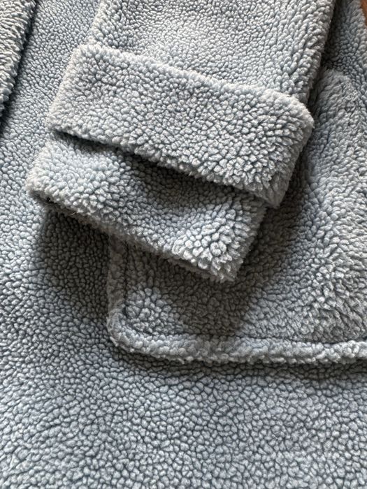 Шубка тедди голубая