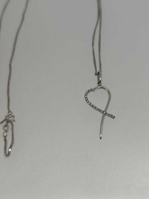 Lanț aur 18k cu pandantiv cu diamante 2.88gr (r)