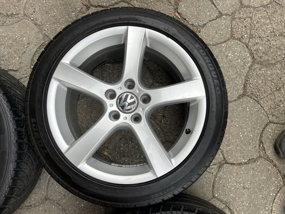 Jante aliaj 5x112mm, anvelope vara 225/45 R17 VW Golf 5/6/7/8 Touran Eos Jetta Caddy, Seat, Skoda, Audi A3