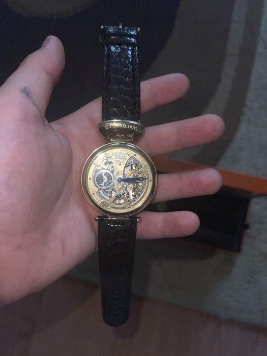 Ceas Stuhrling Emperor Grand Dual Time Automatic Skeleton,