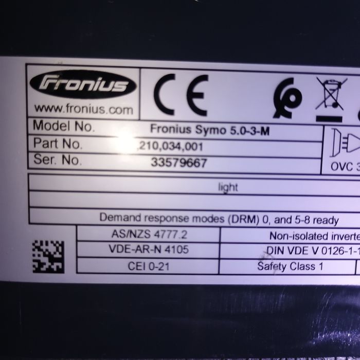 Fronius Symo 5.0-3 5kw +Smart meter