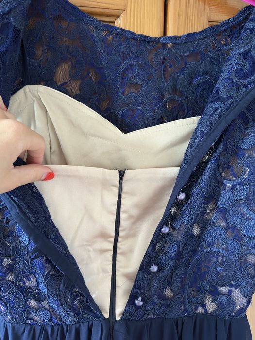 Rochie ocazie albastra cu jupa si corset