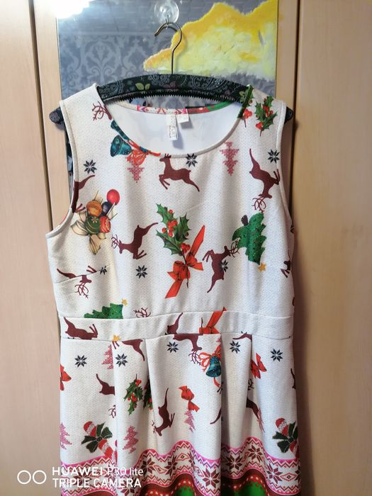 Rochie mar 44 46 cu motive de crăciun