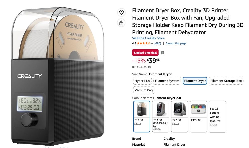 Uscator Creality Space Pi Filament Dryer Plus - 2 role