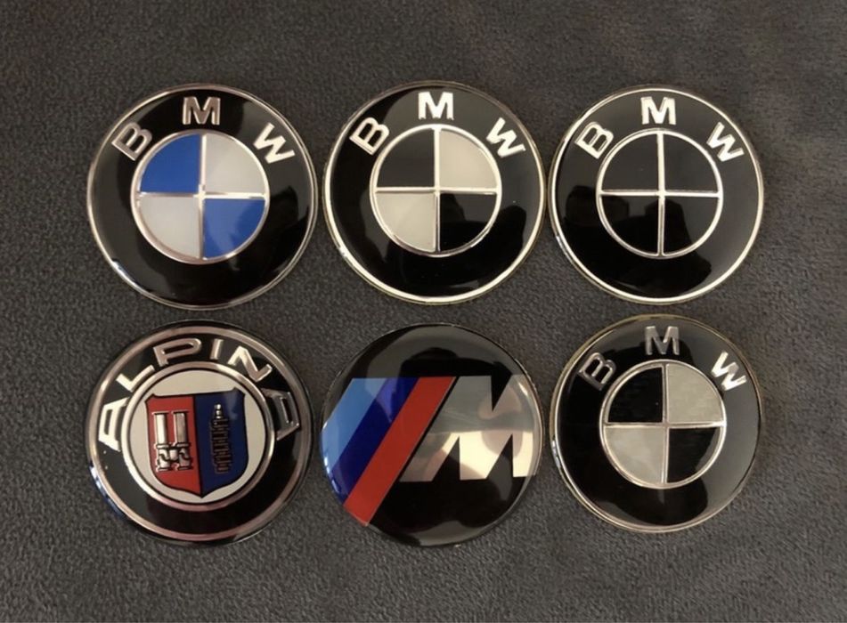 Emblema stema logo Volan 45mm Bmw Full Black Alb Negru M Alb Albastru