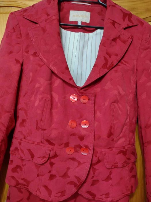 Уникален Костюм на "КENSOL"- САКО двуредово + ПОЛА ! НОВ! №46