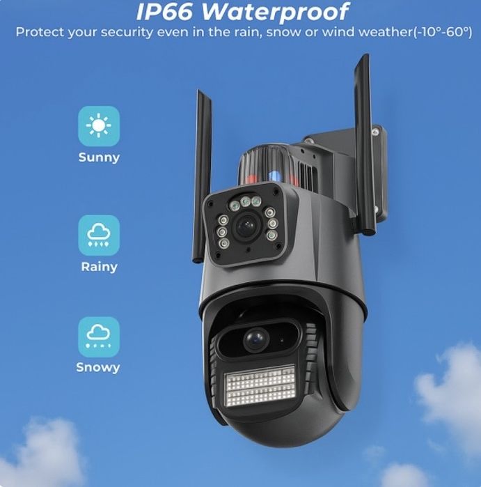 Двойна Smart WiFi безжична IP 6MPX камера 15108 + Подарък Карта памет HIKSEMI NEO 64GB 24369