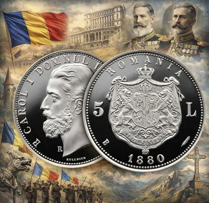Moneda argint pur 999 Carol I BNR