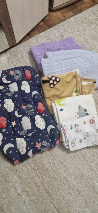 Детские плед,матрас и муслиновые пеленки
