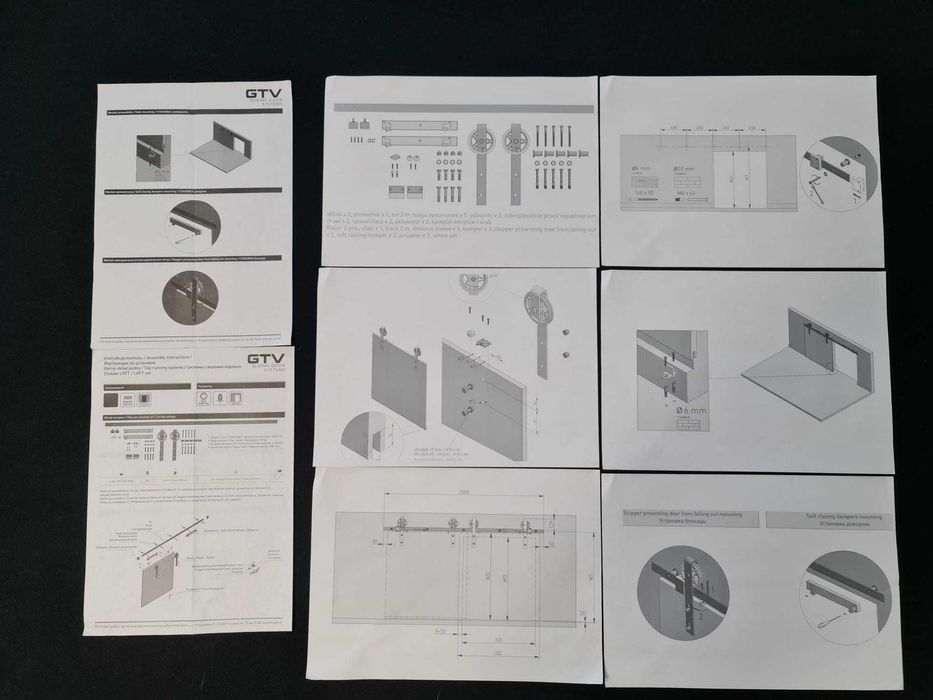 Foaie usa lemn alba sistem glisare usa hambar - barn door