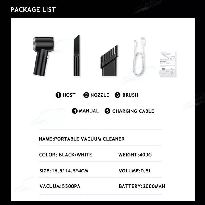 2в1 Безжична преносима прахосмукачка за кола автомобил дом