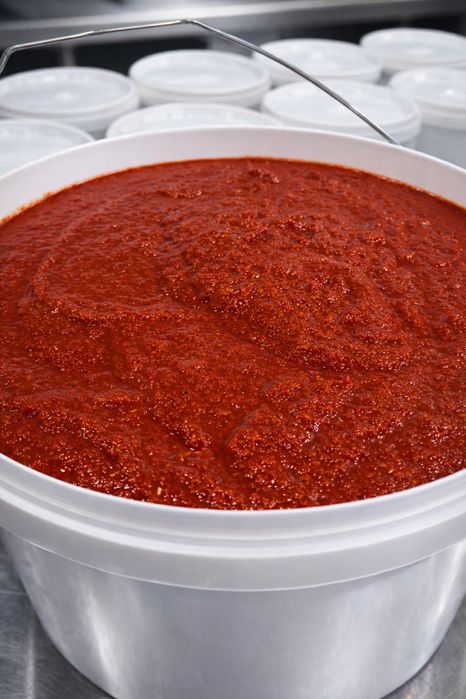 Пюре сладкого болгарского перца с легкой пикантностью.