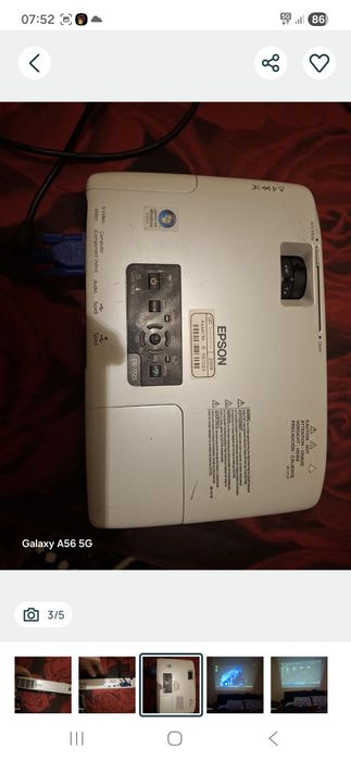 Vand videoproiector epson