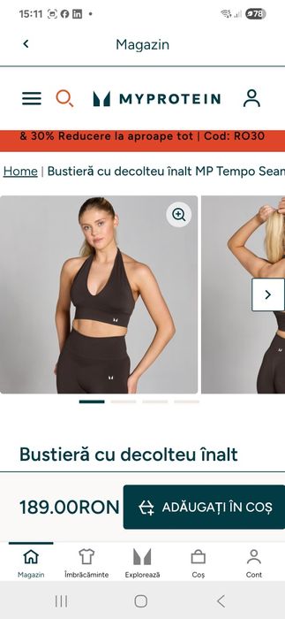 Bustiere Myprotein, noi cu eticheta