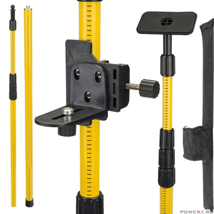 Trepied telescopic pentru nivela laser, inaltime maxima 4 m, Red